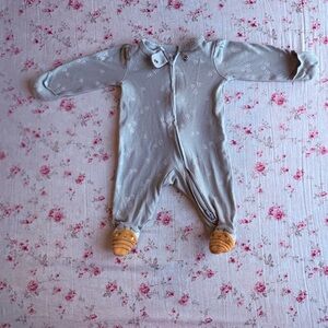 Carter's Gray Footie with Bear Paw Design
